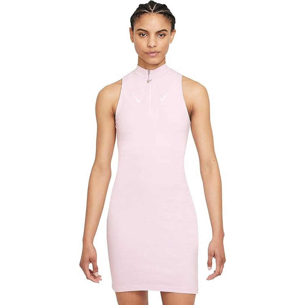 Nike Sportswear Essential Sleeveless Half-Zip Dress Pink Oxford XL DD5586-695